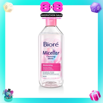 BIORE - Moisturizing Micellar Cleansing Water (For Dry - Normal Skin - Face & Eyes, Fragrance-Free & Alcohol Free) 400ml