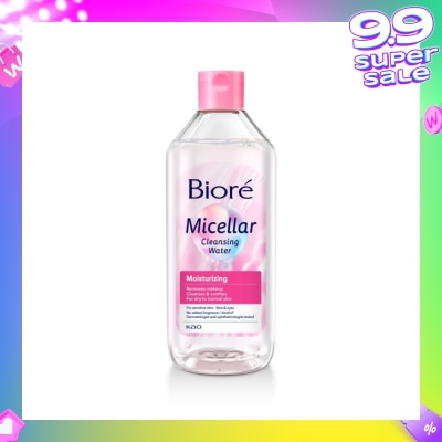 BIORE Moisturizing Micellar Cleansing Water (For Dry - Normal Skin - Face & Eyes, Fragrance-Free & Alcohol Free) 400ml