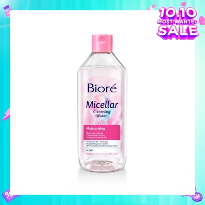 BIORE Moisturizing Micellar Cleansing Water (For Dry - Normal Skin - Face & Eyes, Fragrance-Free & Alcohol Free) 400ml