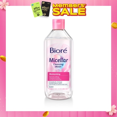 BIORE Moisturizing Micellar Cleansing Water (For Dry - Normal Skin - Face & Eyes, Fragrance-Free & Alcohol Free) 400ml