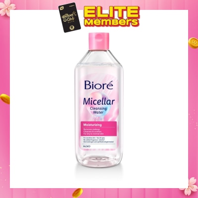 BIORE Moisturizing Micellar Cleansing Water (For Dry - Normal Skin - Face & Eyes, Fragrance-Free & Alcohol Free) 400ml