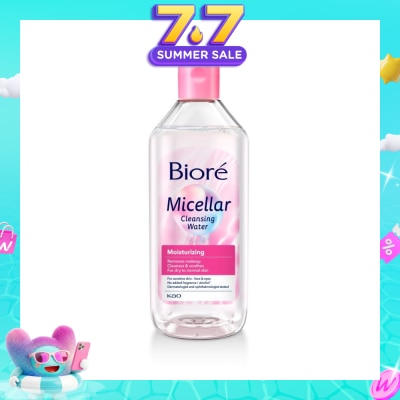 BIORE - Moisturizing Micellar Cleansing Water (For Dry - Normal Skin - Face & Eyes, Fragrance-Free & Alcohol Free) 400ml