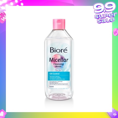 BIORE Oil Control Micellar Cleansing Water (For Oily - Combination Skin - Face & Eyes, Fragrance-Free & Alcohol Free) 400ml