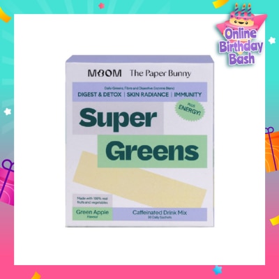 MOOM HEALTH Super Greens With Caffeine Sachet 30s