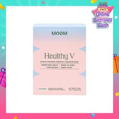 MOOM HEALTH Healthy V Sachet (To Support Urinary Tract Health, Balance Vaginal pH Levels, Control Odor & Promote Healthy Yeast Balance) 30s