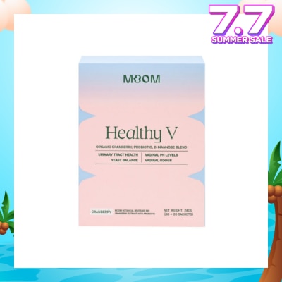 MOOM HEALTH Healthy V Sachet (To Support Urinary Tract Health, Balance Vaginal pH Levels, Control Odor & Promote Healthy Yeast Balance) 30s