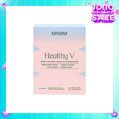 MOOM HEALTH Healthy V Sachet (To Support Urinary Tract Health, Balance Vaginal pH Levels, Control Odor & Promote Healthy Yeast Balance) 30s