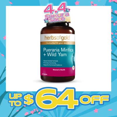 HERBS OF GOLD - Pueraria Mirifica + Wild Yam Tablet (To Supports Feminine Youthfullness & Breast Enlargement) 90s