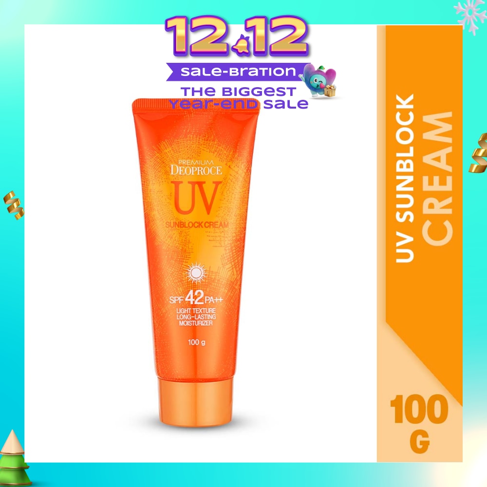 DEOPROCE Premium UV Sunblock Cream SPF42 PA++ (Light Texture, Long-Lasting & Moisturizer) 100g