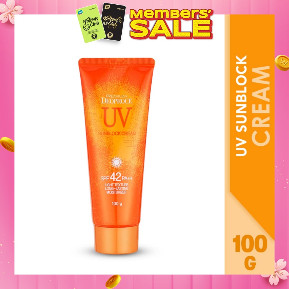 DEOPROCE Premium UV Sunblock Cream SPF42 PA++ (Light Texture, Long-Lasting & Moisturizer) 100g