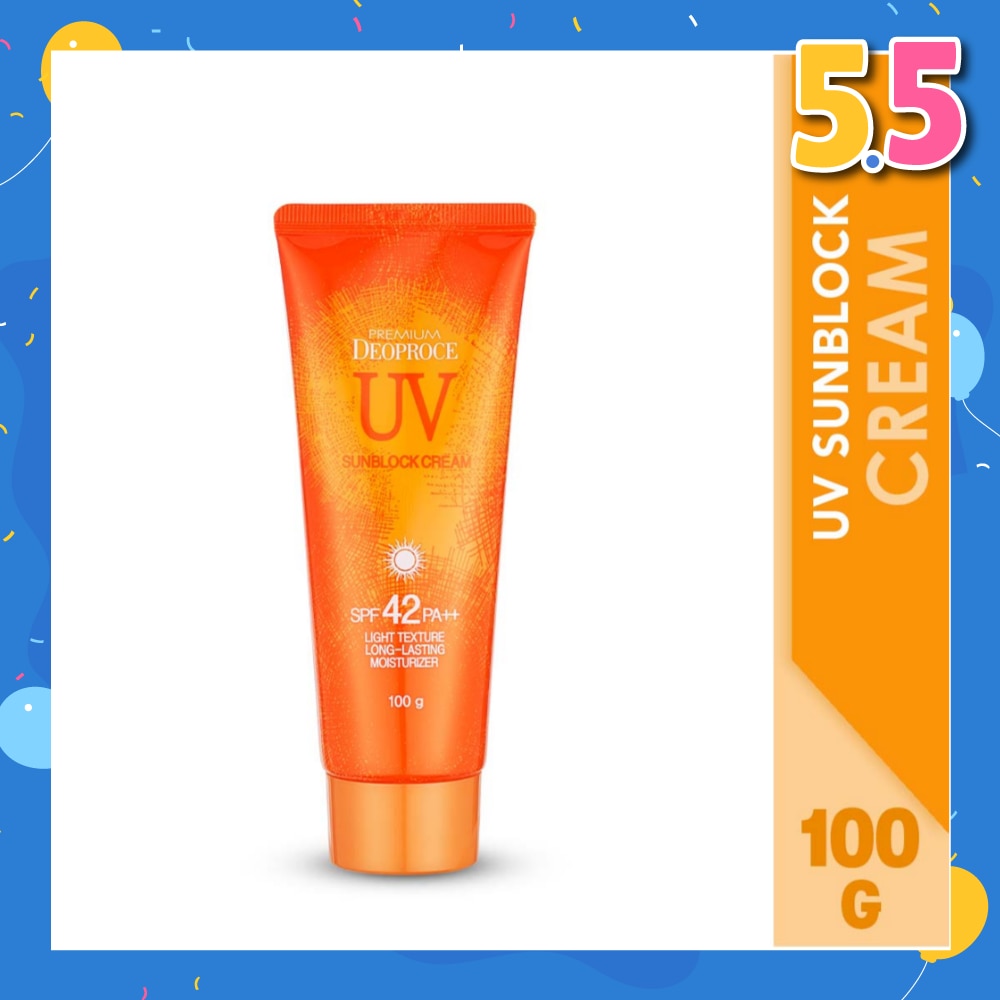 Premium UV Sunblock Cream SPF42 PA++ (Light Texture, Long-Lasting & Moisturizer) 100g