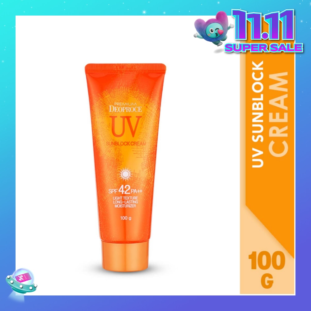 Premium UV Sunblock Cream SPF42 PA++ (Light Texture, Long-Lasting & Moisturizer) 100g
