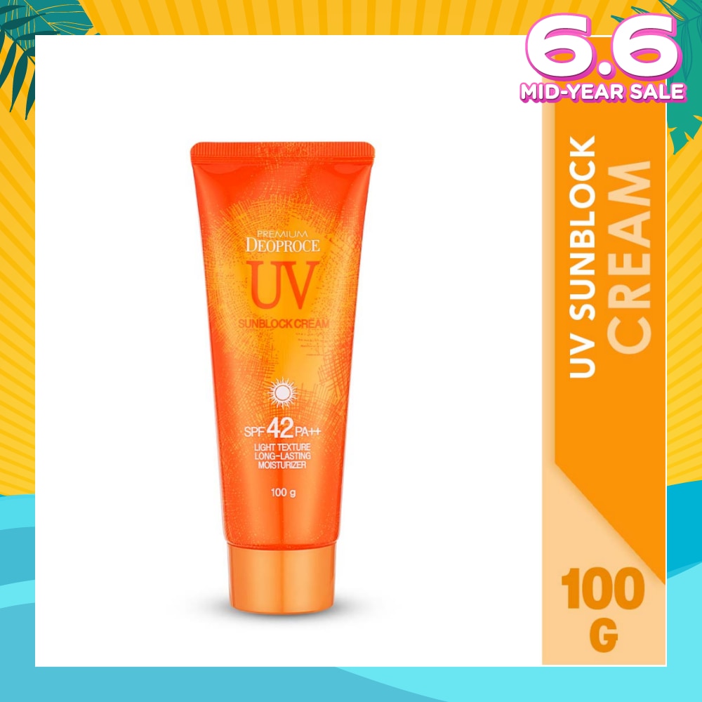 Premium UV Sunblock Cream SPF42 PA++ (Light Texture, Long-Lasting & Moisturizer) 100g