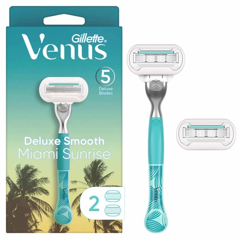 Miami Sunrise 5 Deluxe Smooth Sensitive Pack Set (1 Handle & 2 Cartriges) 1s