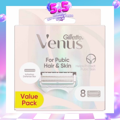 GILLETTE VENUS - For Pubic Hair & Skin Refills Value Pack 8s