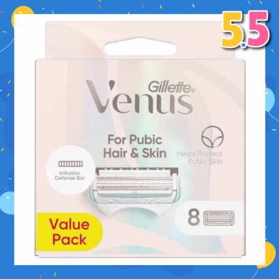 GILLETTE VENUS For Pubic Hair & Skin Refills Value Pack 8s