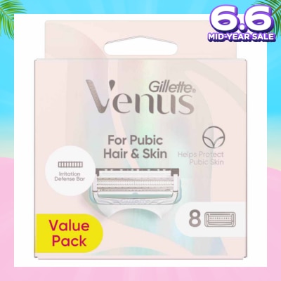 GILLETTE VENUS For Pubic Hair & Skin Refills Value Pack 8s