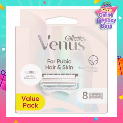 GILLETTE VENUS For Pubic Hair & Skin Refills Value Pack 8s