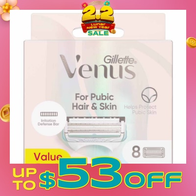 GILLETTE VENUS For Pubic Hair & Skin Refills Value Pack 8s