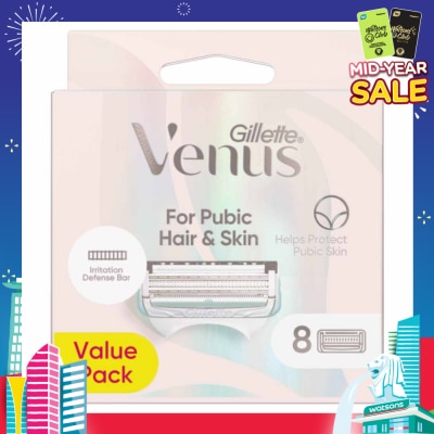 GILLETTE VENUS For Pubic Hair & Skin Refills Value Pack 8s