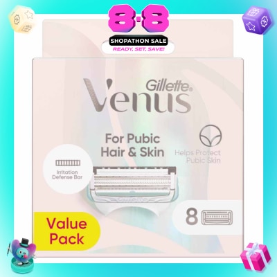GILLETTE VENUS - For Pubic Hair & Skin Refills Value Pack 8s