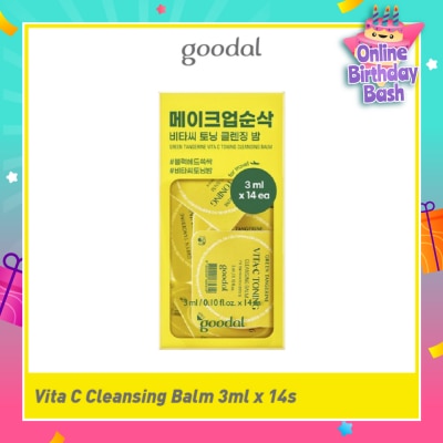 GOODAL Green Tangerine Vita-C Toning Cleansing Balm (Travel Pack) 3ml x 14s