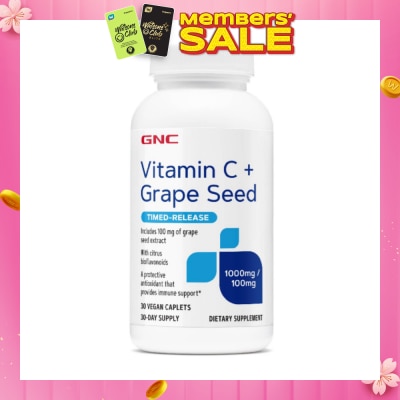 GNC Vitamin C+ Grape Seed Vegan Caplet 30s