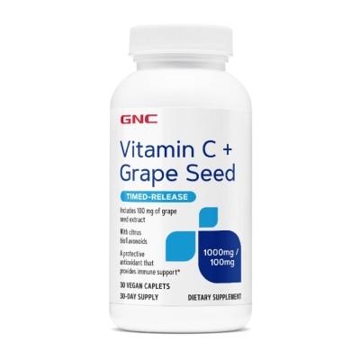 GNC Vitamin C+ Grape Seed Vegan Caplet 30s