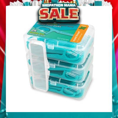 WATSONS - Super Smooth Mint Dental Floss Picks (Round Thread + Double Line) 50s x 3 Boxes