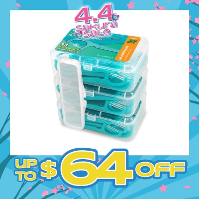 WATSONS - Super Smooth Mint Dental Floss Picks (Round Thread + Double Line) 50s x 3 Boxes