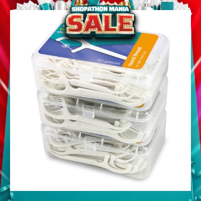 WATSONS - Super Smooth Dental Floss Picks (Round Thread + Single Line) 50s x 3 Boxes