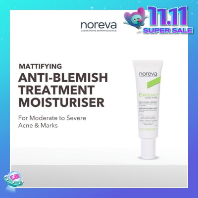 NOREVA Exfoliac Global X-Pro Intensive Global Care Anti-Blemish Treatment Moisturiser (To Eliminates Spots, Blackheads & Marks) 30ml