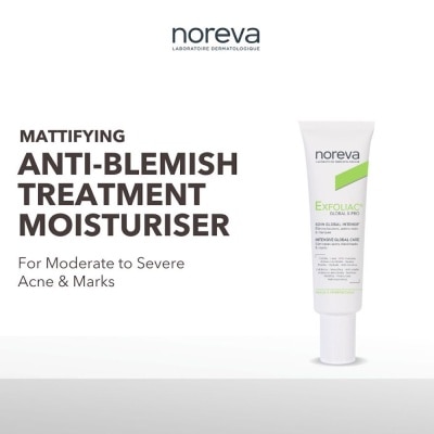 NOREVA Exfoliac Global X-Pro Intensive Global Care Anti-Blemish Treatment Moisturiser (To Eliminates Spots, Blackheads & Marks) 30ml
