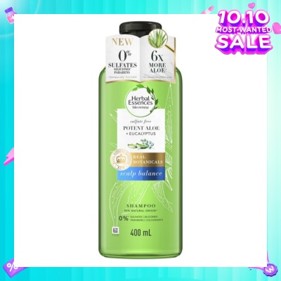 HERBAL ESSENCES Bio:Renew Potent Aloe + Eucalyptus Shampoo (Balance Scalp, Protect Colored Hair) 400 ml