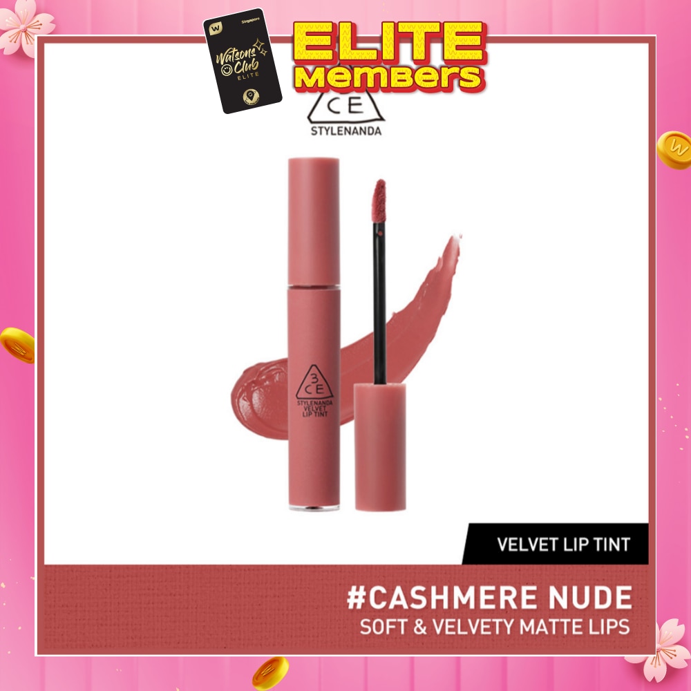 3CE Velvet Lip Tint #Cashmere Nude (Soft & Velvety Matte Lips) 28g