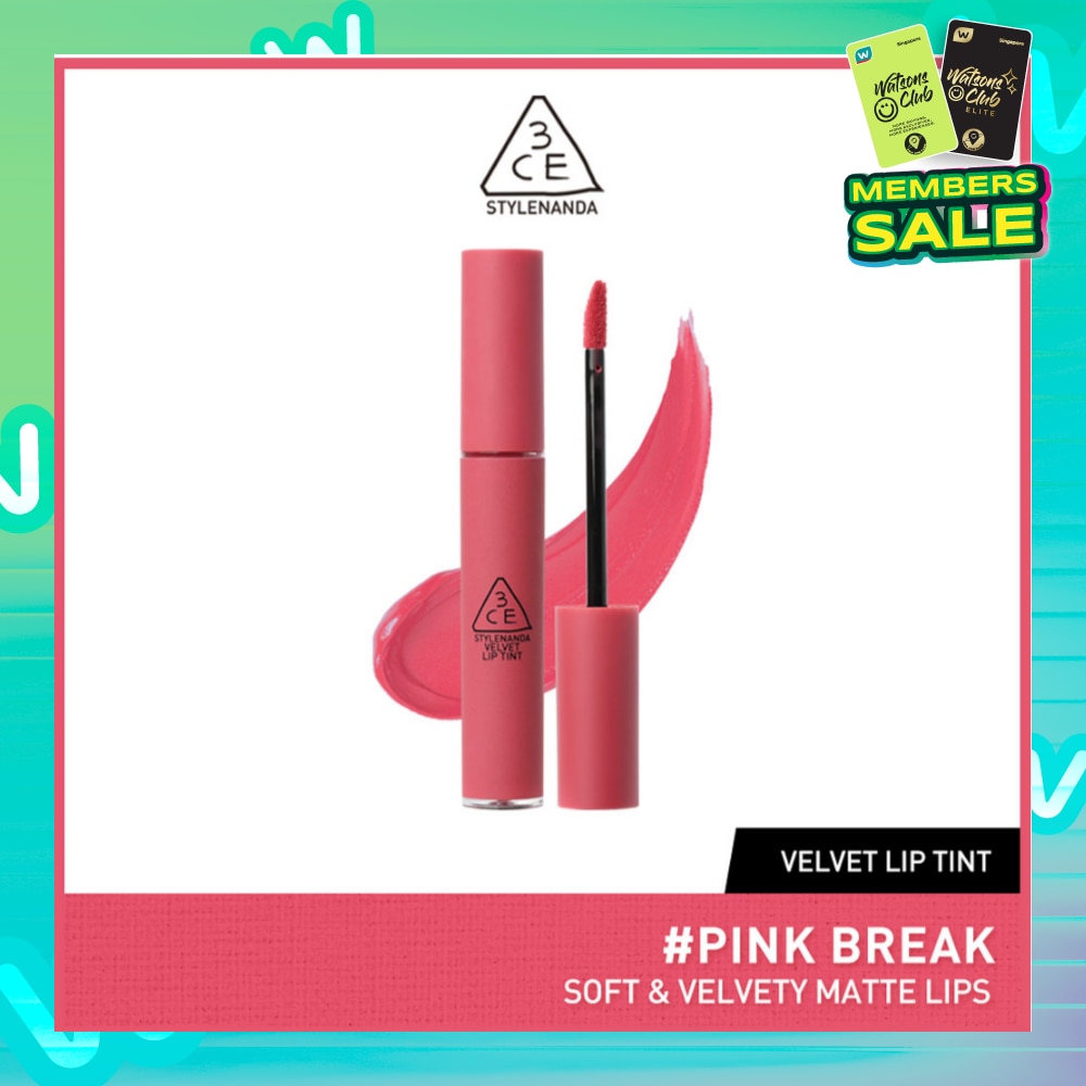 3CE Velvet Lip Tint #Pink Break (Soft & Velvety Matte Lips) 28g