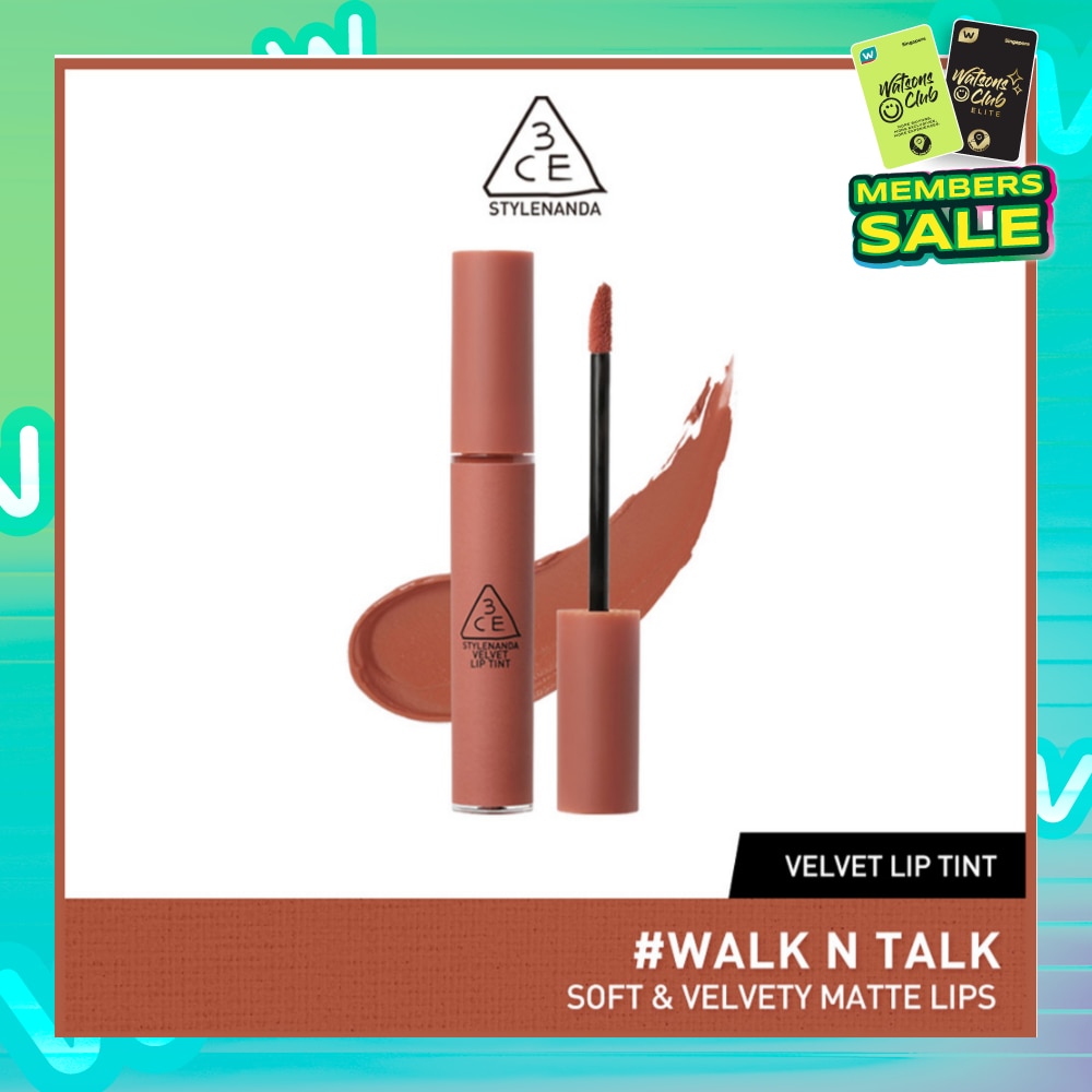 3CE Velvet Lip Tint #Walk N Talk (Soft & Velvety Matte Lips) 28g