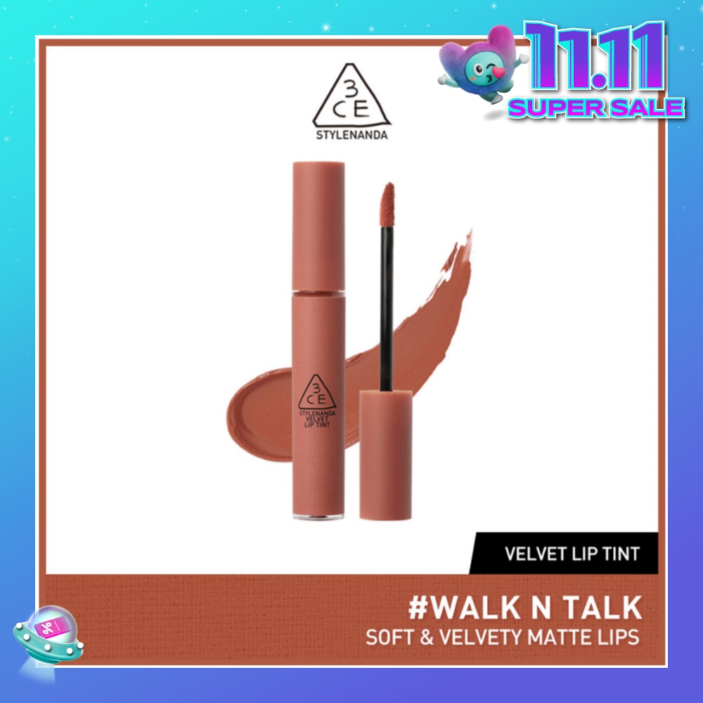 3CE Velvet Lip Tint #Walk N Talk (Soft & Velvety Matte Lips) 28g