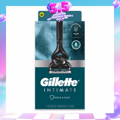 GILLETTE - Intimate Gentle & Easy Hair Razor Packset (1 Razor & 2 Cartridges & 1 Hook) 1s