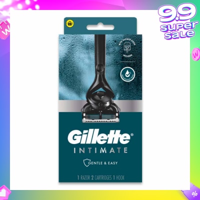 GILLETTE Intimate Gentle & Easy Hair Razor Packset (1 Razor & 2 Cartridges & 1 Hook) 1s