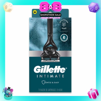 GILLETTE - Intimate Gentle & Easy Hair Razor Packset (1 Razor & 2 Cartridges & 1 Hook) 1s
