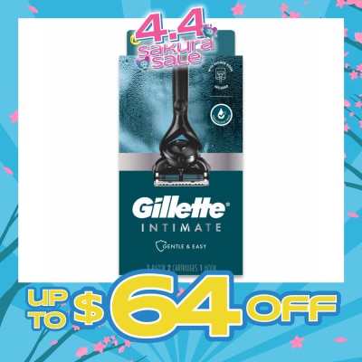 GILLETTE - Intimate Gentle & Easy Hair Razor Packset (1 Razor & 2 Cartridges & 1 Hook) 1s
