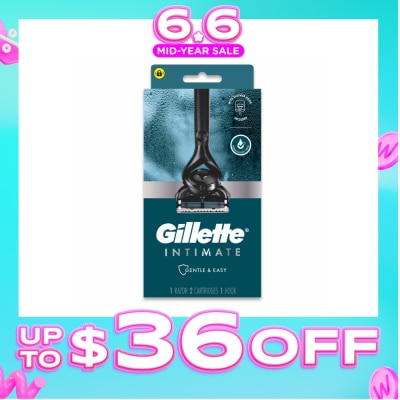 GILLETTE - Intimate Gentle & Easy Hair Razor Packset (1 Razor & 2 Cartridges & 1 Hook) 1s