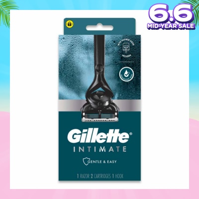GILLETTE Intimate Gentle & Easy Hair Razor Packset (1 Razor & 2 Cartridges & 1 Hook) 1s