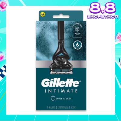 GILLETTE Intimate Gentle & Easy Hair Razor Packset (1 Razor & 2 Cartridges & 1 Hook) 1s