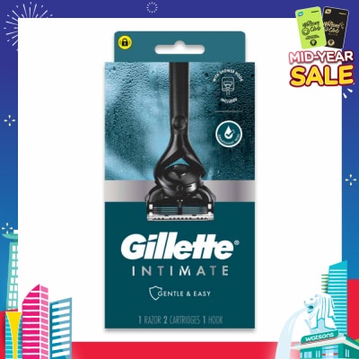 GILLETTE Intimate Gentle & Easy Hair Razor Packset (1 Razor & 2 Cartridges & 1 Hook) 1s