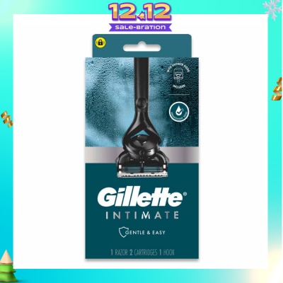 GILLETTE Intimate Gentle & Easy Hair Razor Packset (1 Razor & 2 Cartridges & 1 Hook) 1s
