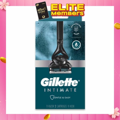 GILLETTE Intimate Gentle & Easy Hair Razor Packset (1 Razor & 2 Cartridges & 1 Hook) 1s