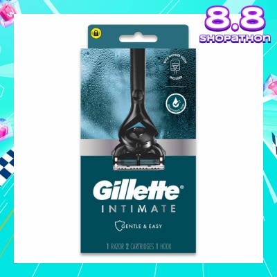 GILLETTE Intimate Gentle & Easy Hair Razor Packset (1 Razor & 2 Cartridges & 1 Hook) 1s