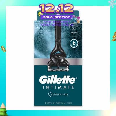 GILLETTE Intimate Gentle & Easy Hair Razor Packset (1 Razor & 2 Cartridges & 1 Hook) 1s